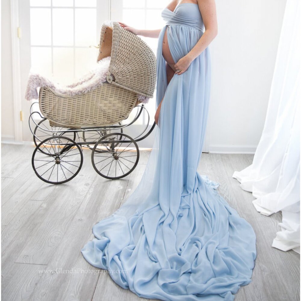 Sew Trendy Accessories Blue Rain Rachel Gown Medium Photoshoot